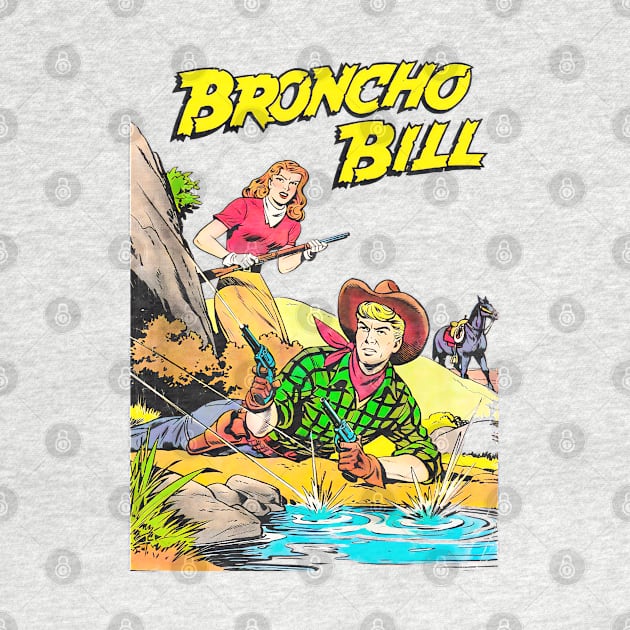 Confrontation Cowboy Broncho Bill Western Retro Comic by REVISTANGO